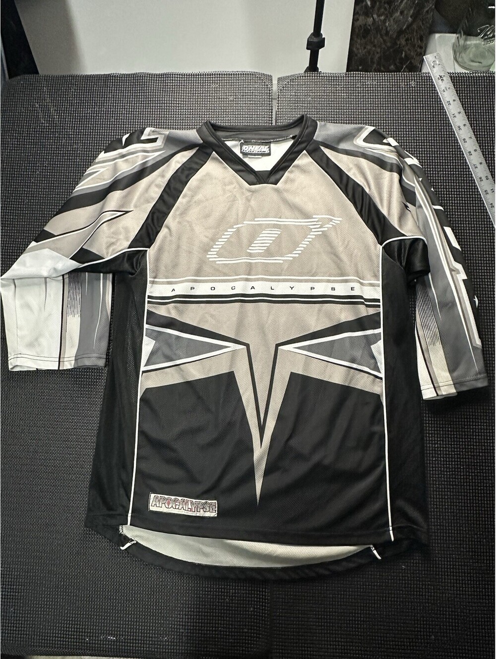 Y2K O’Neal Apocalypse Motocross Jersey Mens M Black Gray MX BMX Tribal